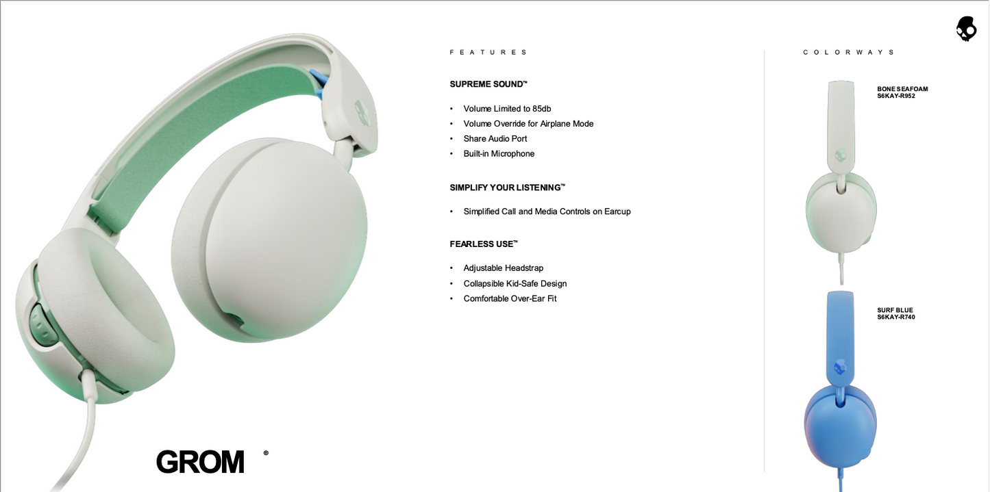 SkullCandy Grom Wired - S6KAY-R952 (Bone)