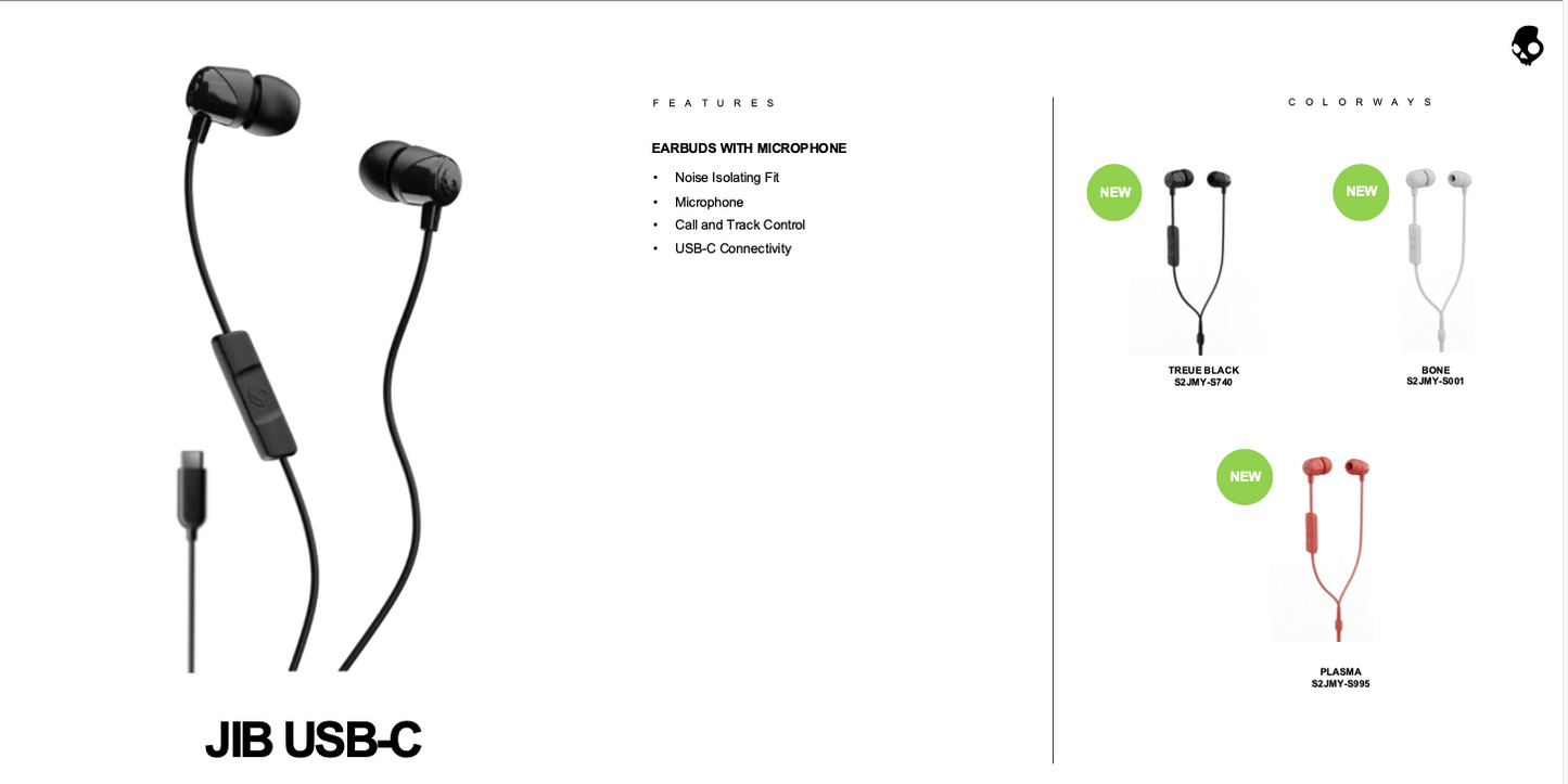 SkullCandy JIB Wired Earbuds - S2JMY-S995 (Plasma)