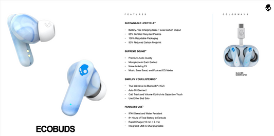 SkullCandy ECOBUDS - S2EOW-Q764 (Glacier)