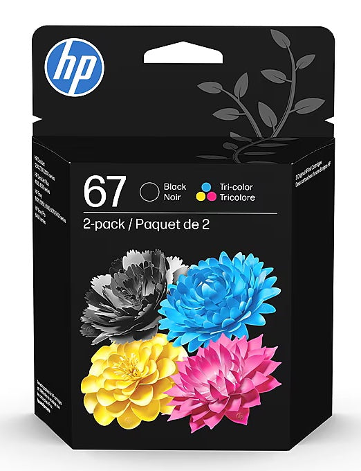 HP 67 Black/Tri-Color Standard Yield Ink Cartridge 2pk