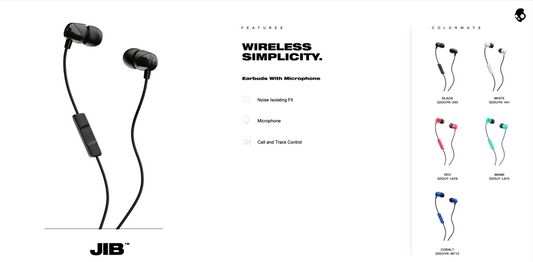 SkullCandy JIB in Ear w/Mic1 - S2DUYK-343 (Black)