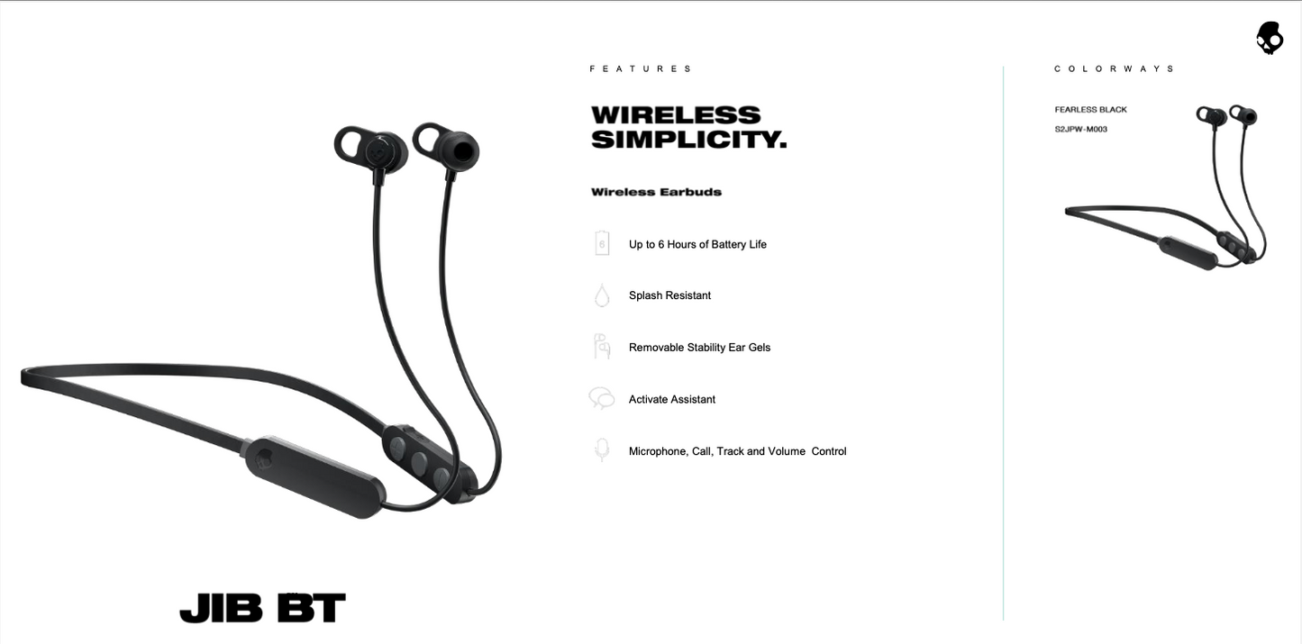 SkullCandy BT JIB+ - S2JPW-M003 (Black)