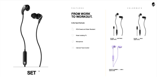 Skullcandy Set Wired Earbuds - S2SXY-S795 (Preppy Summer)